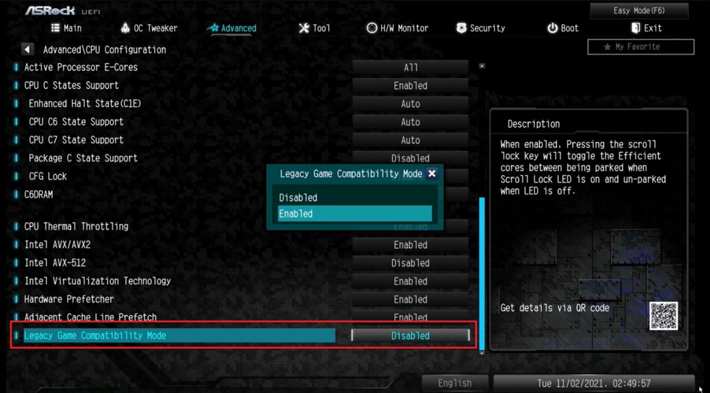 Legacy Game Compatibility Mode.